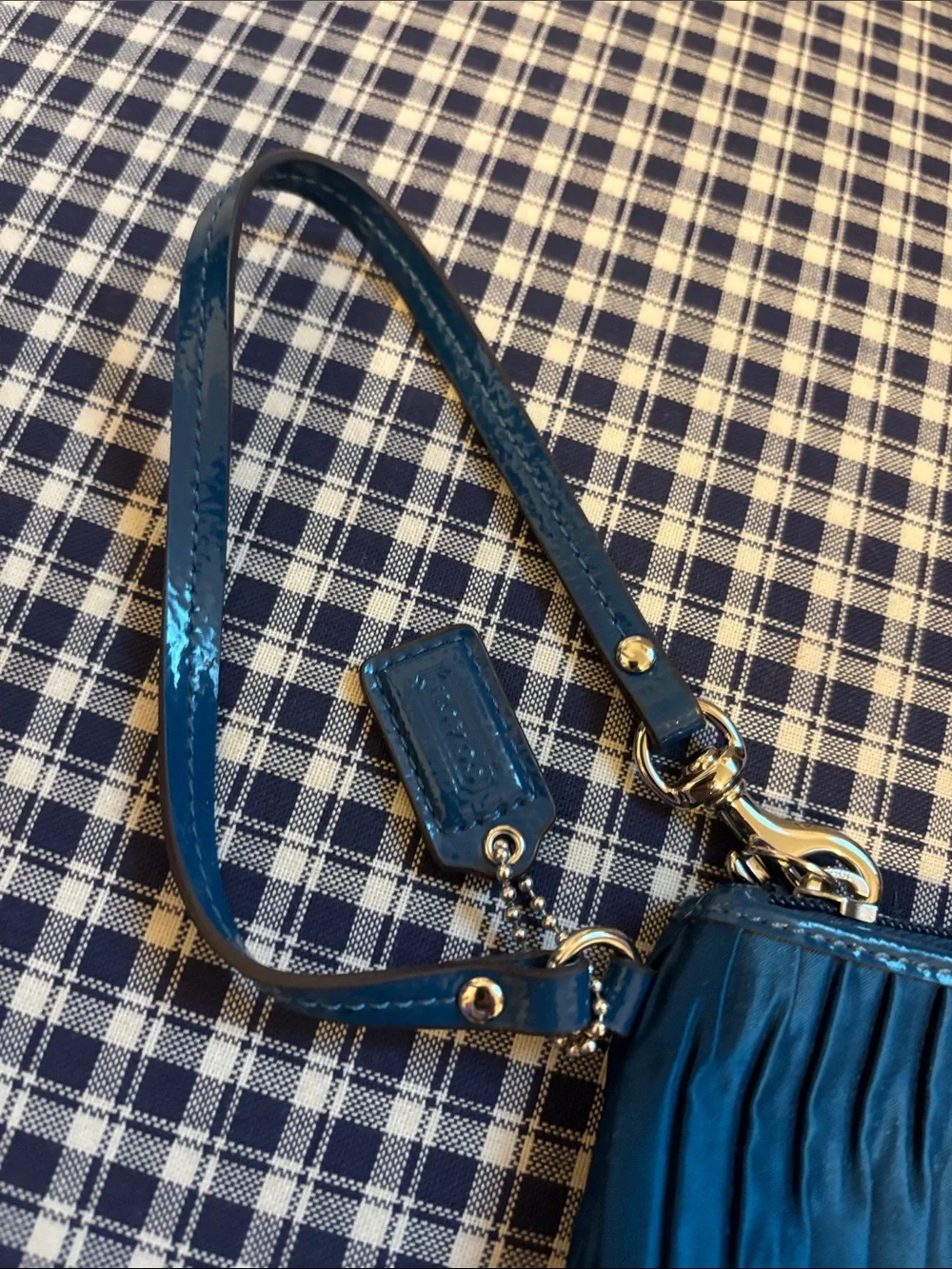 Coach teal satin